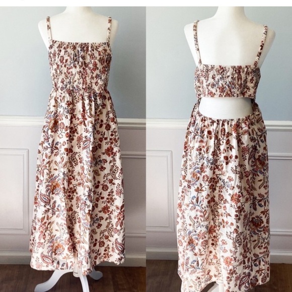Old Navy Dresses & Skirts - Old Navy Floral Maxi Skirt - Cream and Brown